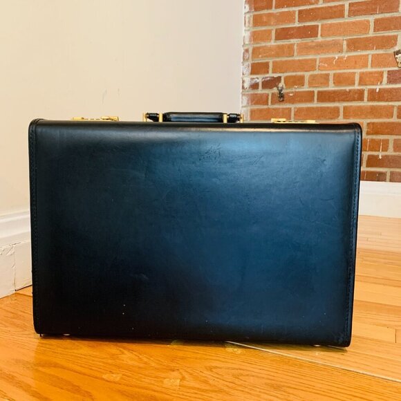 Coach Black Leather Hard Sided 4.5" Briefcase Rare Nos Vintage Made In The USA. - Picture 1 of 16